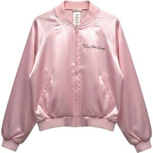 California Costumes Pink Satin Ladies Bomber Jacket Plus 3X 50s Grease Style